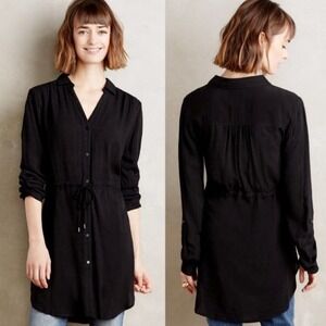 Anthropologie HD in Paris Black Carmina Shirt Dress / Tunic Small
